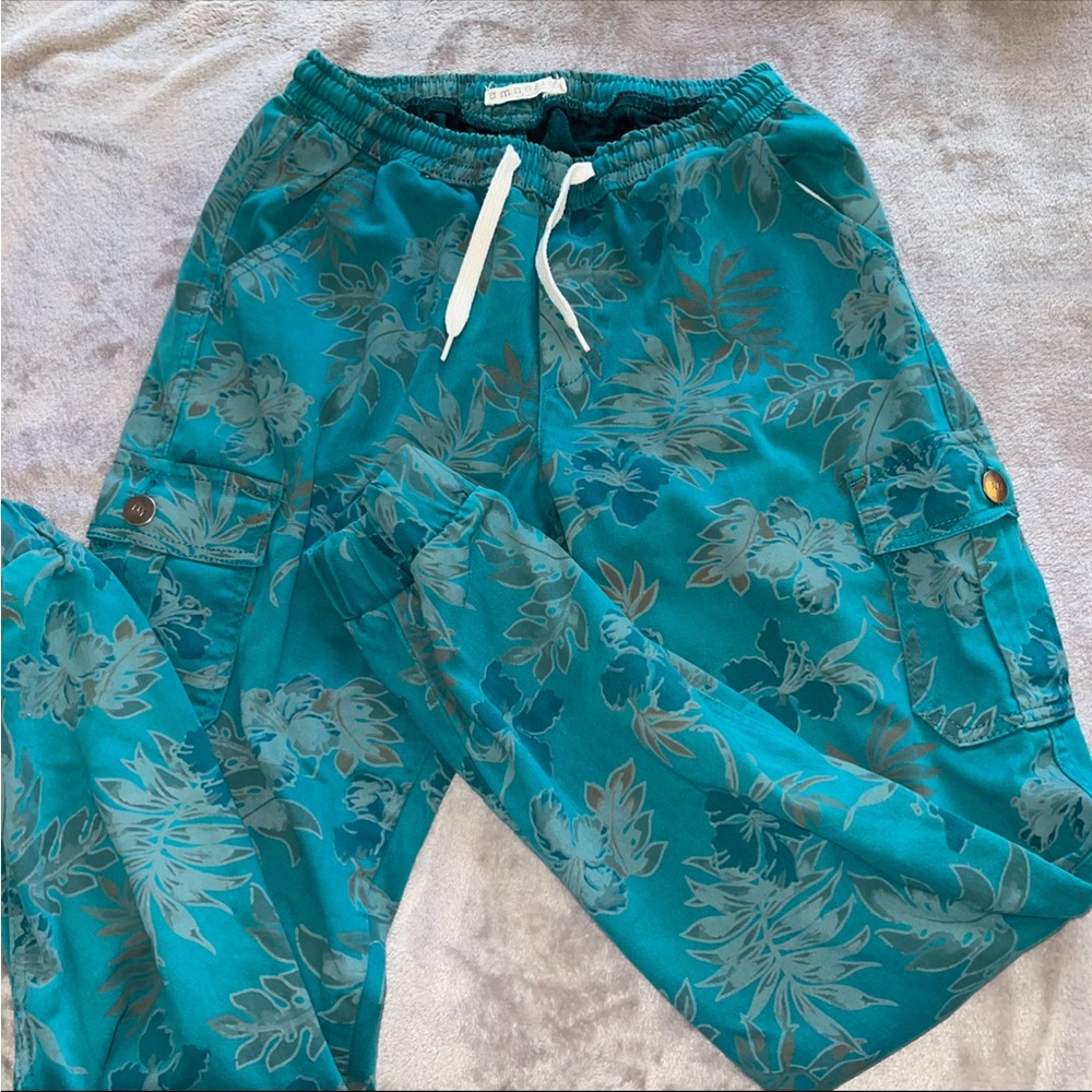 Amnesia turquoise cargo pants/ joggers